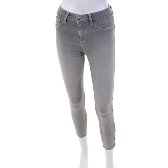 L'Agence Denim - L'Agence Womens High Rise Andrea Skinny Ankle Leg Denim Jeans Gray Size 24